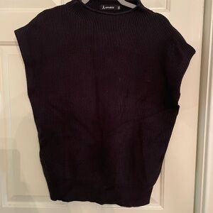 Anrabess Black Ribbed Sweater Vest